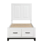 1450WHT-1* (3) Twin Platform Bed with Footboard Storage - 1450WHT-1*