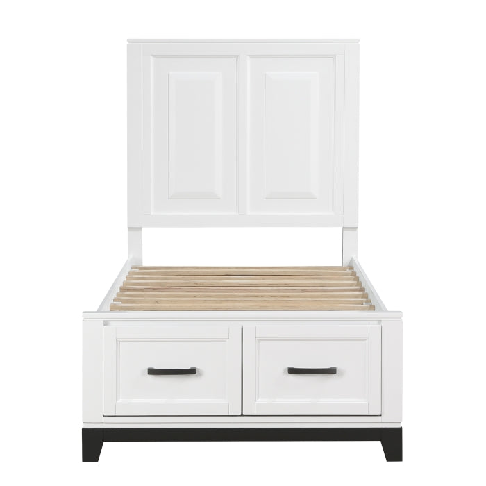 1450WHT-1* (3) Twin Platform Bed with Footboard Storage - 1450WHT-1*