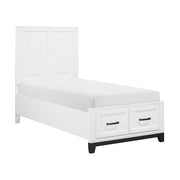 1450WHT-1* (3) Twin Platform Bed with Footboard Storage - 1450WHT-1*