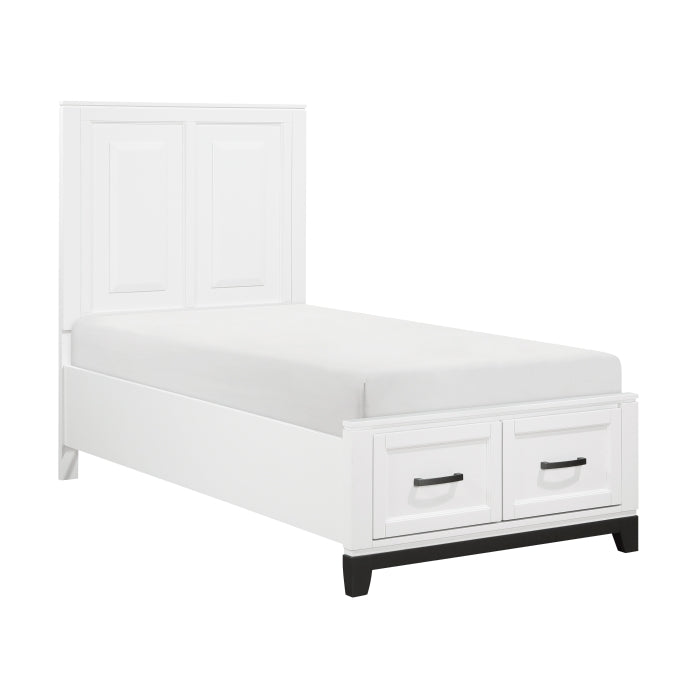 1450WHT-1* (3) Twin Platform Bed with Footboard Storage - 1450WHT-1*