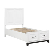 1450WHT-1* (3) Twin Platform Bed with Footboard Storage - 1450WHT-1*