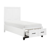 1450WHT-1* (3) Twin Platform Bed with Footboard Storage - 1450WHT-1*