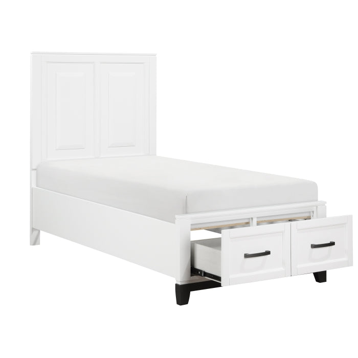 1450WHT-1* (3) Twin Platform Bed with Footboard Storage - 1450WHT-1*