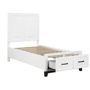 1450WHT-1* (3) Twin Platform Bed with Footboard Storage - 1450WHT-1*