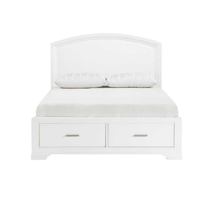 1520WH-1* (3) Queen Platform Bed with Footboard Storage - 1520WH-1*