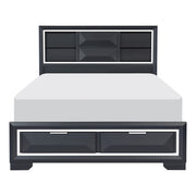 1553-1* (3) Queen Platform Bed with Footboard Storage - 1553-1*