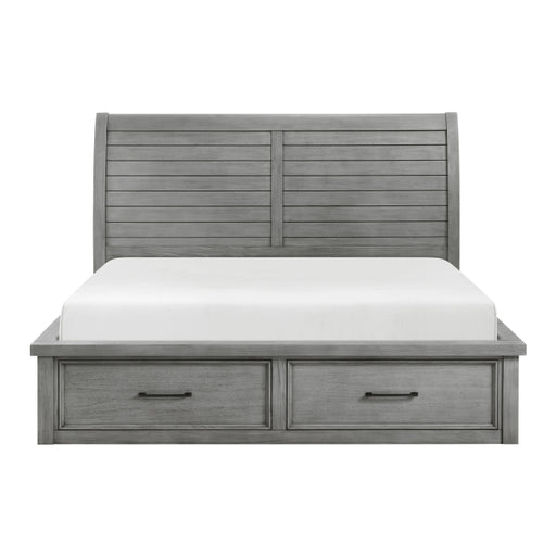 1559DG-1* (4) Queen Platform Bed with Storage Footboard and Side Rails - 1559DG-1*