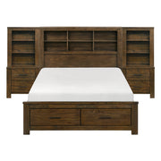 1592-1*WB (5) 5pc Set Queen Wall Platform Bed (QB+2NS+2NS-P) - 1592-1*WB
