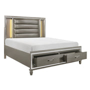 1616-1* (3)Queen Platform Bed with Footboard Storage, LED Lighting - 1616-1*