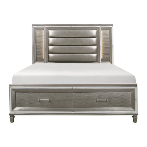 1616K-1EK* (3)Eastern King Platform Bed with Footboard Storage, LED Lighting - 1616K-1EK*