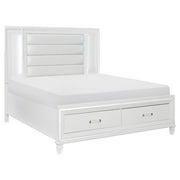 1616W-1* (3) Queen Platform Bed with LED Lighting and Footboard Storage - 1616W-1*