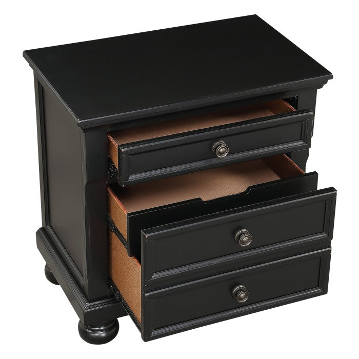 1714BK-4 Night Stand, Hidden Drawer - 1714BK-4