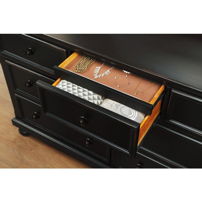 1714BK-5 Dresser, Hidden Drawer - 1714BK-5