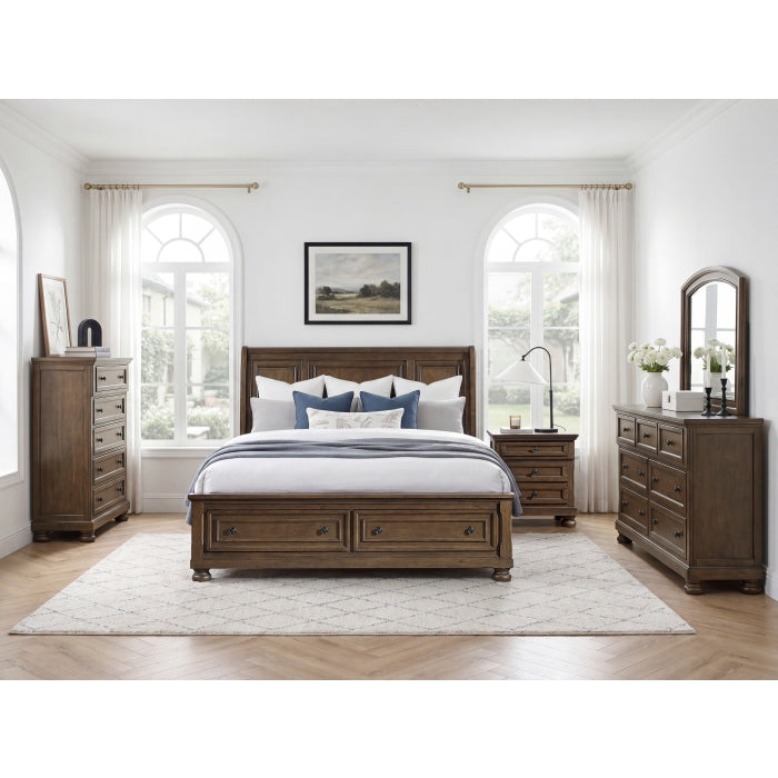 1718BR-1* (3) Queen Platform Bed with Footboard Storage - 1718BR-1*