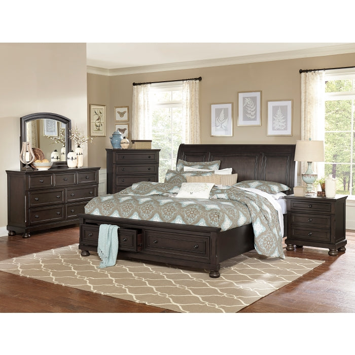 1718GY-1* (3)Queen Platform Bed with Footboard Storage - 1718GY-1*