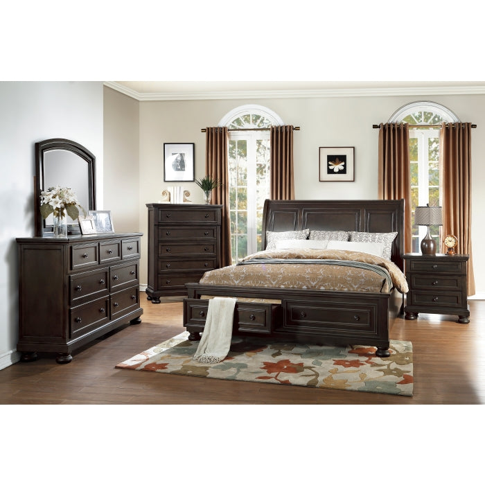 1718GY-1* (3)Queen Platform Bed with Footboard Storage - 1718GY-1*
