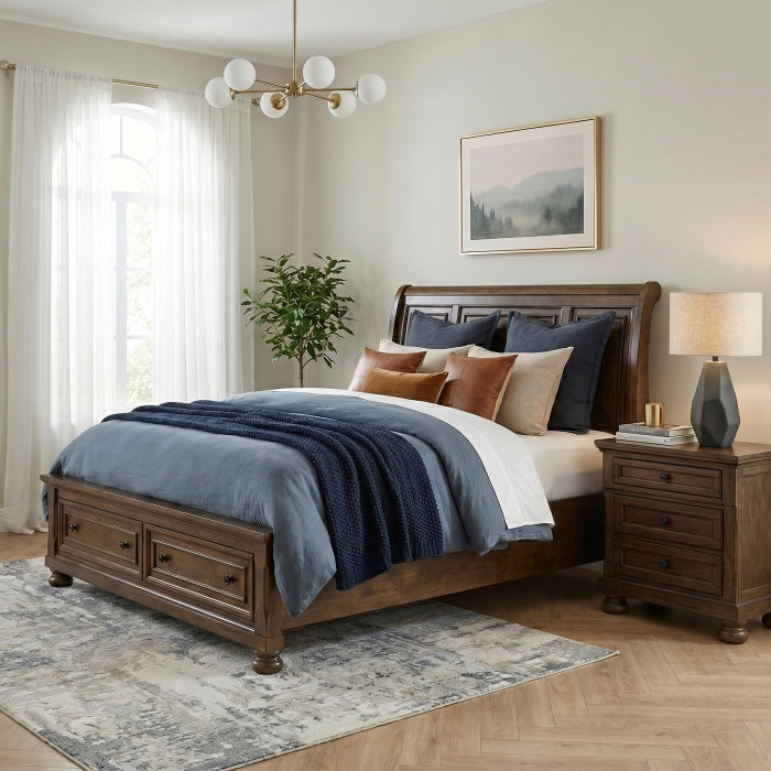 1718KBR-1EK* (3) Eastern King Platform Bed with Footboard Storage - 1718KBR-1EK*
