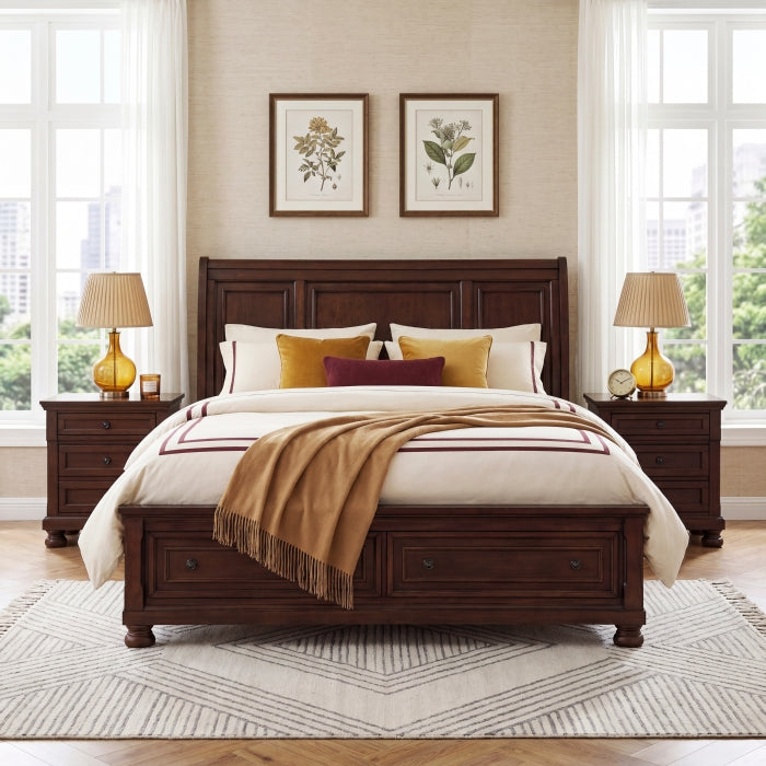 1718KNC-1EK* (3) Eastern King Platform Bed with Footboard Storage - 1718KNC-1EK*