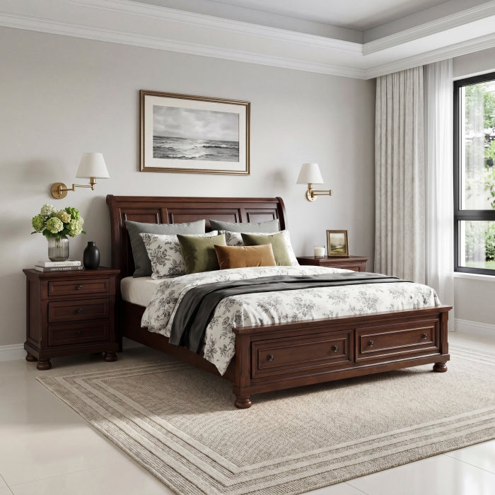 1718NC-1* (3) Queen Platform Bed with Footboard Storage - 1718NC-1*