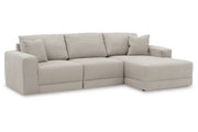 Next-Gen Gaucho Gray 3-Piece RAF Chaise Sectional -  Ashley - Luna Furniture