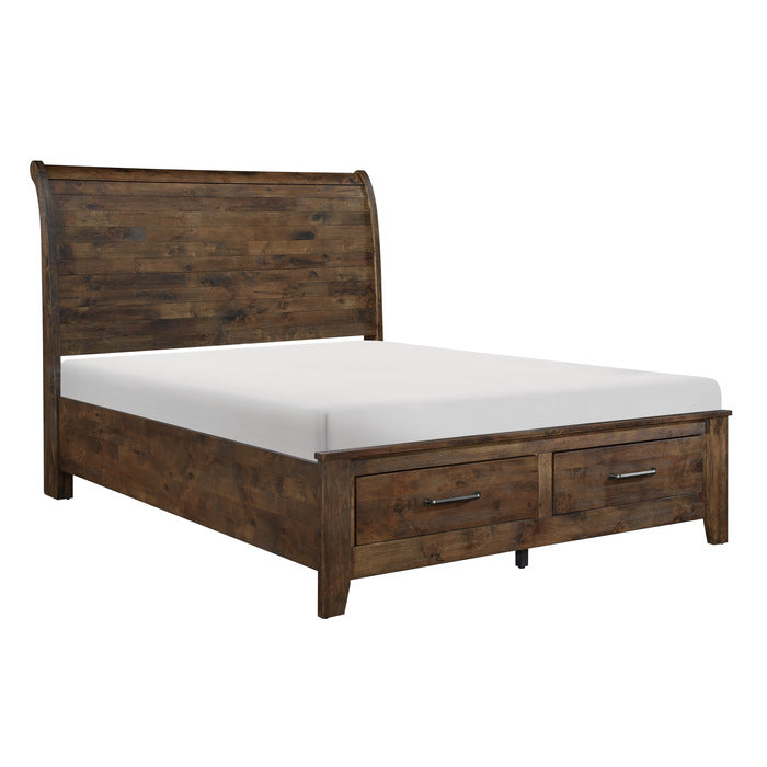 1957-1* (3)Queen Sleigh Platform Bed with Footboard Storage - 1957-1*