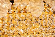 2019W24G 24"X23" MURANO AND PORCELAIN HANDMADE ROUND LEAF COMBO CHANDELIER - 210000007854