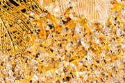 2019W24G 24"X23" MURANO AND PORCELAIN HANDMADE ROUND LEAF COMBO CHANDELIER - 210000007854