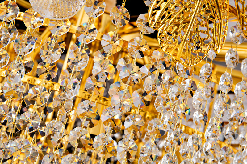 2019W24G 24"X23" MURANO AND PORCELAIN HANDMADE ROUND LEAF COMBO CHANDELIER - 210000007854