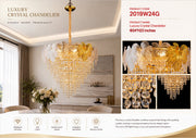 2019W24G 24"X23" MURANO AND PORCELAIN HANDMADE ROUND LEAF COMBO CHANDELIER - 210000007854