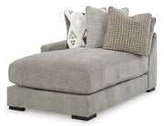 Aslan Court 4-Piece Sectional with Ottoman in Pebble from Ashley - Luna Furniture