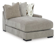 Aslan Court 4-Piece Sectional with Ottoman in Pebble from Ashley - Luna Furniture