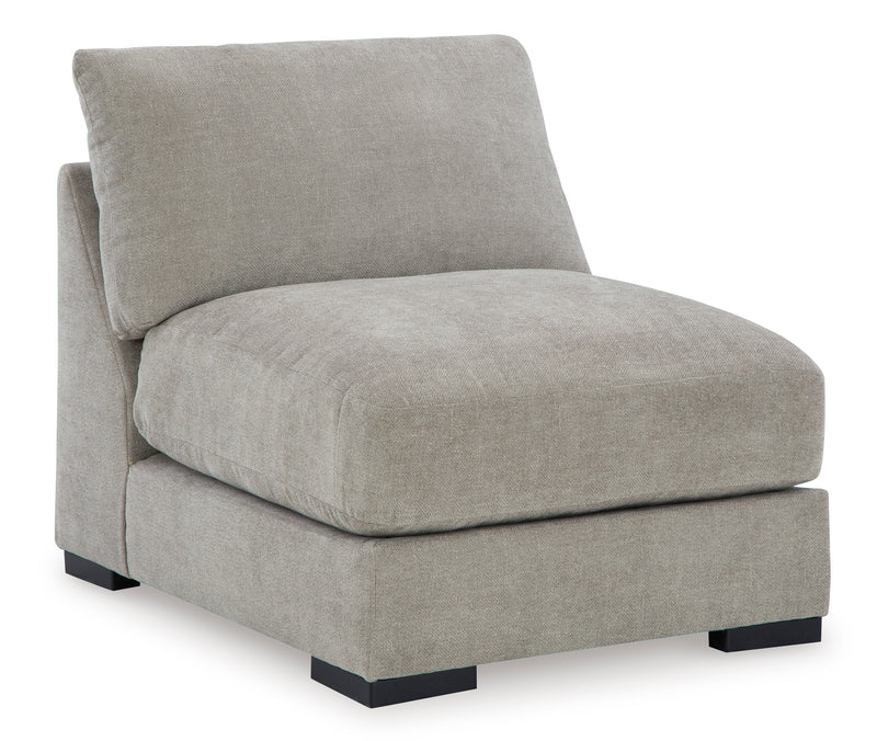 Aslan Court 5-Piece Sectional with Ottoman in Pebble from Ashley - Luna Furniture
