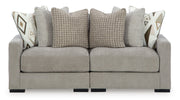 Aslan Court Pebble 2-Piece Loveseat Sectional from Ashley - Luna Furniture
