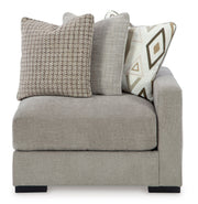 Aslan Court 5-Piece Sectional with Ottoman in Pebble from Ashley - Luna Furniture