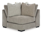 Aslan Court 5-Piece Sectional with Ottoman in Pebble from Ashley - Luna Furniture