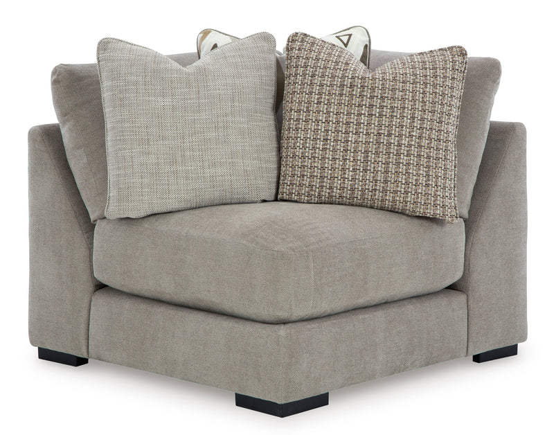 Aslan Court 5-Piece Sectional with Ottoman in Pebble from Ashley - Luna Furniture