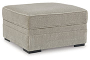 Calnita Sisal Oversized Swivel Chair and Ottoman -  Ashley - Luna Furniture