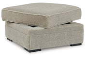 Calnita Sisal Oversized Swivel Chair and Ottoman -  Ashley - Luna Furniture