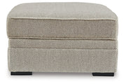 Calnita Sisal Oversized Swivel Chair and Ottoman -  Ashley - Luna Furniture