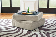 Calnita Sisal Oversized Swivel Chair and Ottoman -  Ashley - Luna Furniture