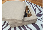 Calnita Sisal Oversized Swivel Chair and Ottoman -  Ashley - Luna Furniture