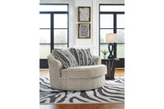 Calnita Sisal Oversized Swivel Chair and Ottoman -  Ashley - Luna Furniture