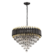 2051R16BG 16 X 11 L6 BLACK AND GOLD CROWN STYLE CHANDELIER - 210000007409