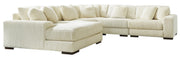 Lindyn Ivory 5-Piece LAF Sectional - Gate Furniture