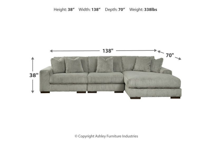 Lindyn Fog 3-Piece Sectional and Chair -  Ashley - Luna Furniture