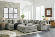 Lindyn Fog 5-Piece LAF Chaise Sectional -  Ashley - Luna Furniture