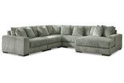 Lindyn Fog 5-Piece RAF Chaise Sectional -  Ashley - Luna Furniture