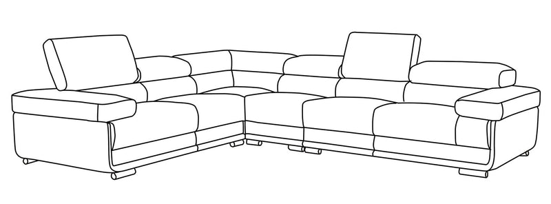 2119 Sectional Light Grey - Gate FurnitureSectional