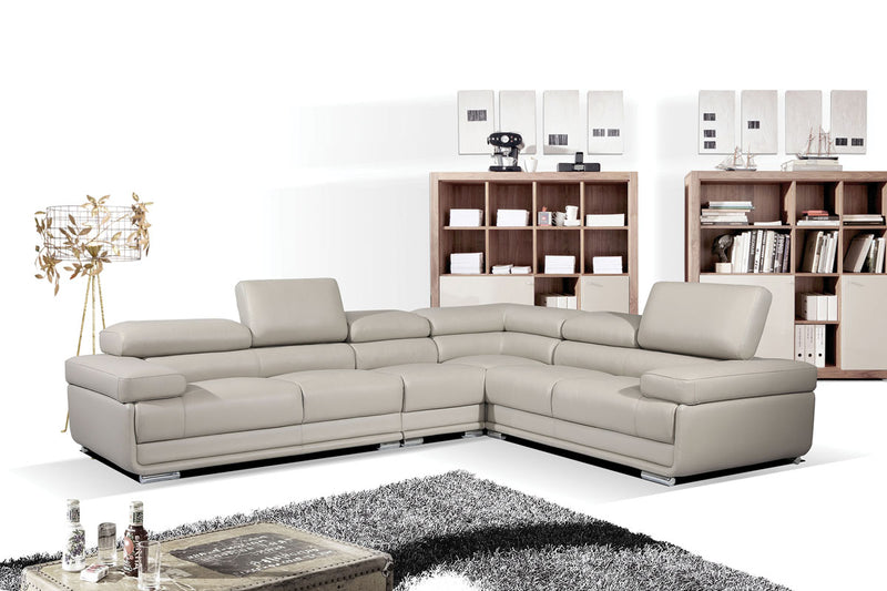 2119 Sectional With Extra Chair - Light Grey Set - p14167