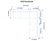 2119 Sectional With Extra Chair - White Set - p14171